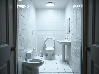 Dans une salle de bains blanche très ordinaire et blanche, je suis assise sur la toilette,  et j’ai du pipi dans la capuche de mon hoodie.