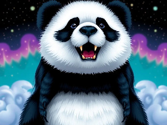 Create a panda hairstyle with the Nail art to match
