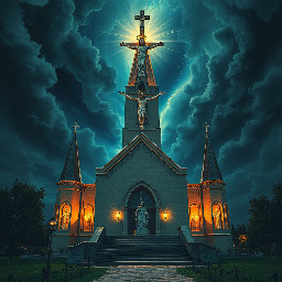soñar que estas afuera de una Iglesia y con 2 Jusus Cruzificados de estatua