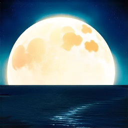 Luna plateada en el horizonte relampagueando
