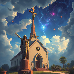 soñar que estas afuera de una Iglesia y con 2 Jusus Cruzificados de estatua