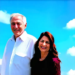 A white man in his 50s and a Mexican woman in her 50s having passionate