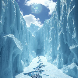 Has unas paredes de hielo y en medio. Has que la paredes de enfrente tengan un camino subiendo como al filo del ice berd